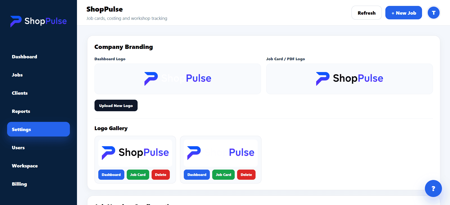 ShopPulse company branding screen